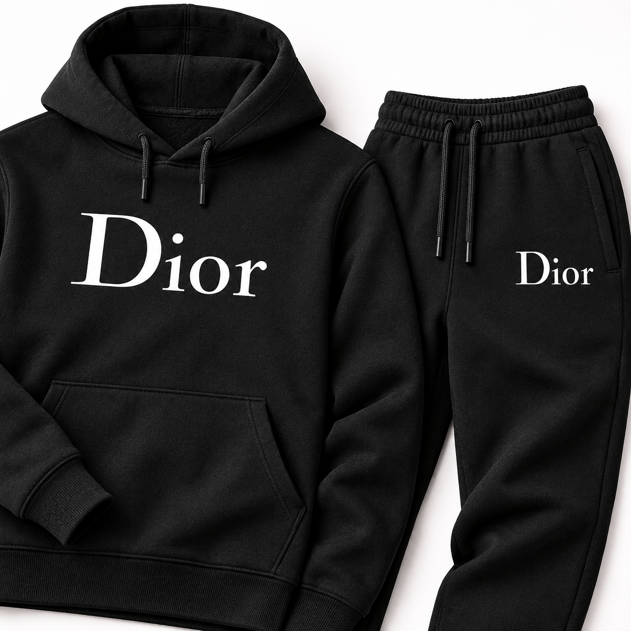 Men's Dior Hoodie Joggers Set - Black - Image 3