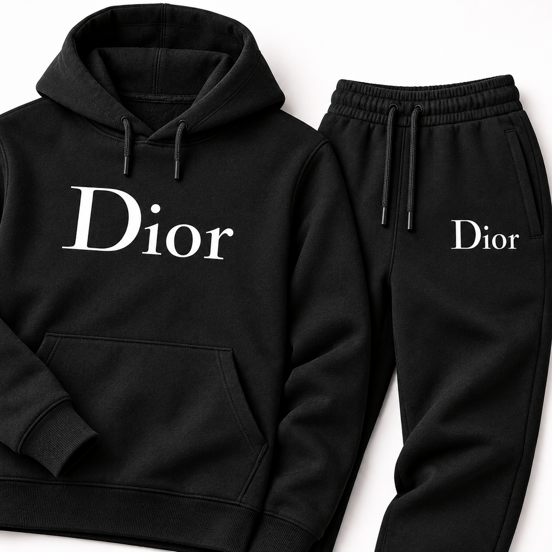 Men's Dior Hoodie Joggers Set - Black - Image 3