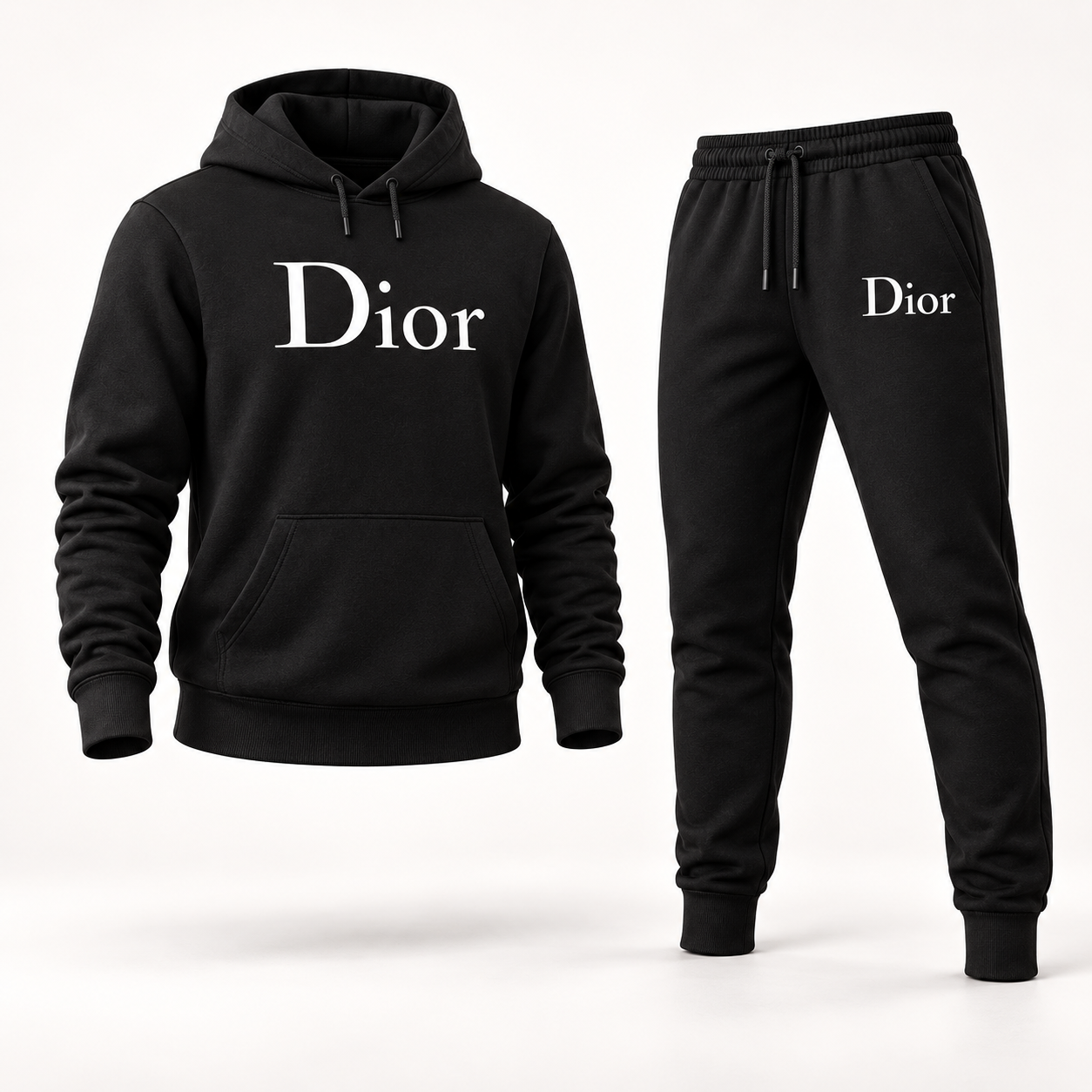 Men's Dior Hoodie Joggers Set - Black - Image 4