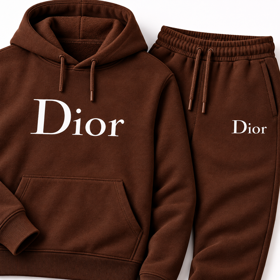 Men's Dior Hoodie Joggers Set - Brown - Image 3