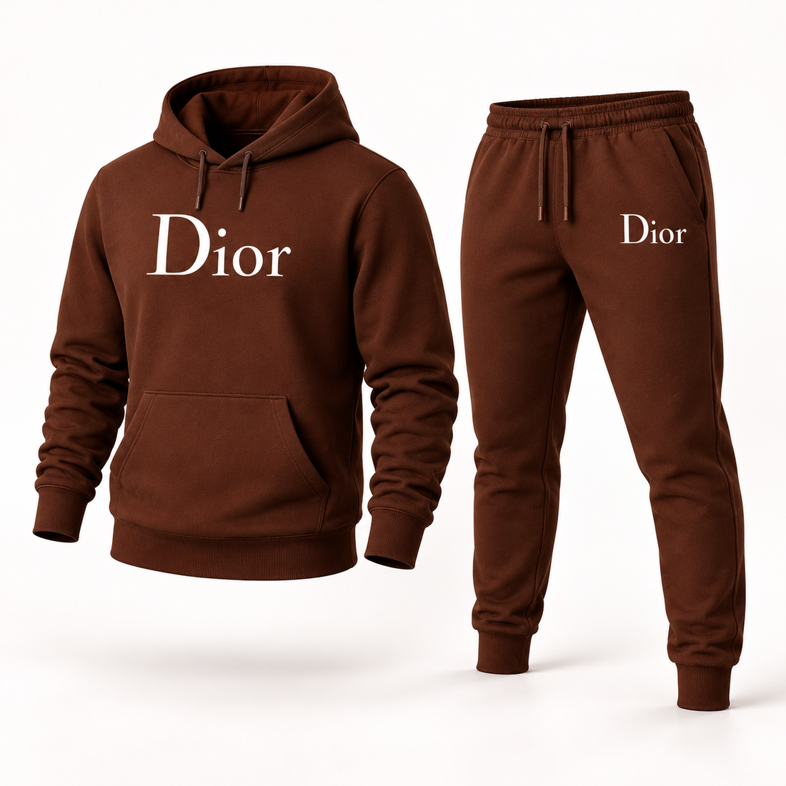 Men's Dior Hoodie Joggers Set - Brown - Image 4