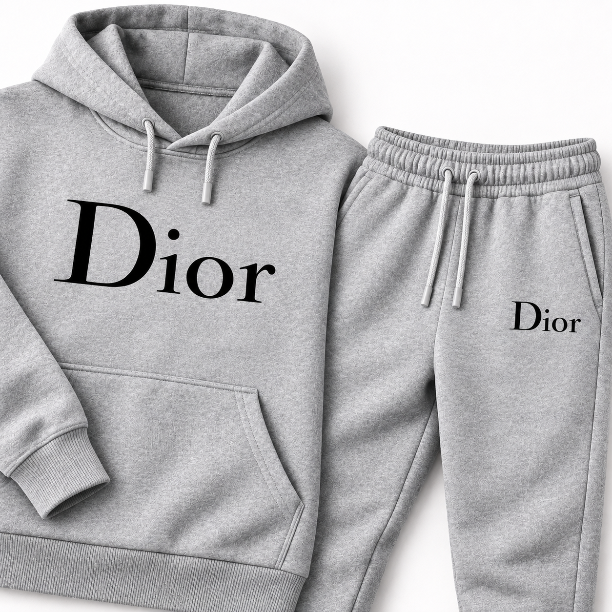 Men's Dior Hoodie Joggers Set - Grey - Image 3