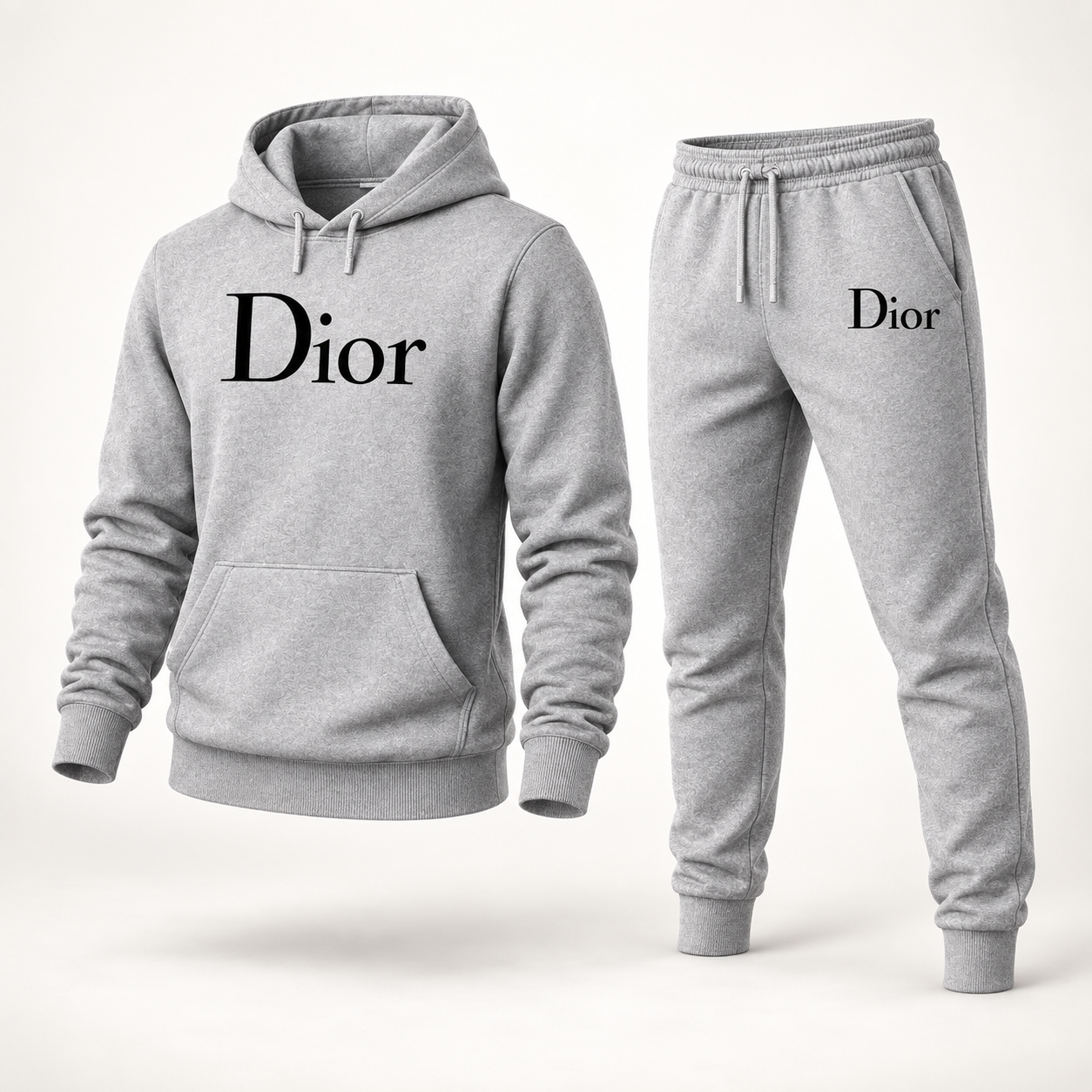 Men's Dior Hoodie Joggers Set - Grey - Image 4
