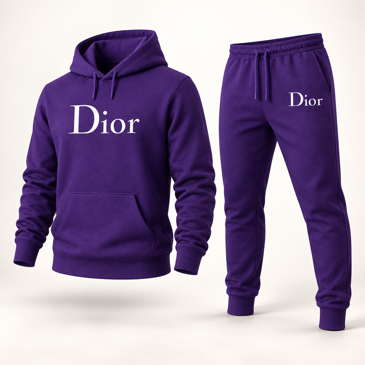 Men's Dior Hoodie Joggers Set - Purple - Image 4