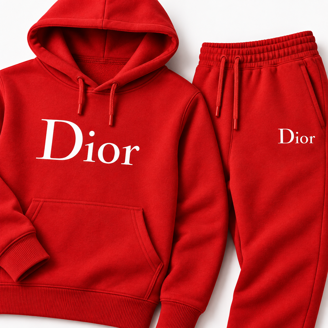 Men's Dior Hoodie Joggers Set - Red - Image 3