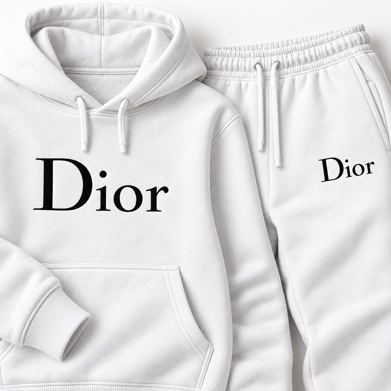 Men's Dior Hoodie Joggers Set - White - Image 3