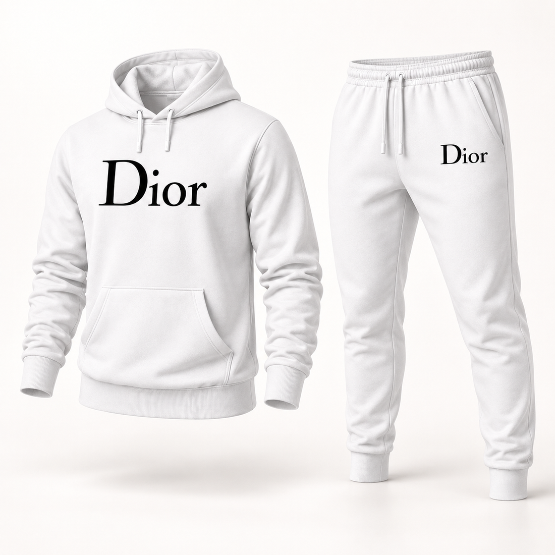Men's Dior Hoodie Joggers Set - White - Image 4