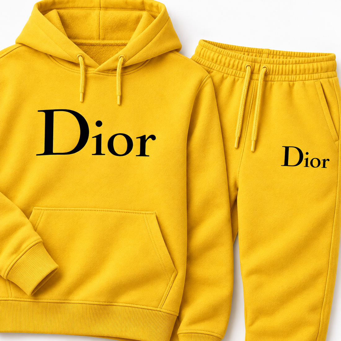 Men's Dior Hoodie Joggers Set - Yellow - Image 3