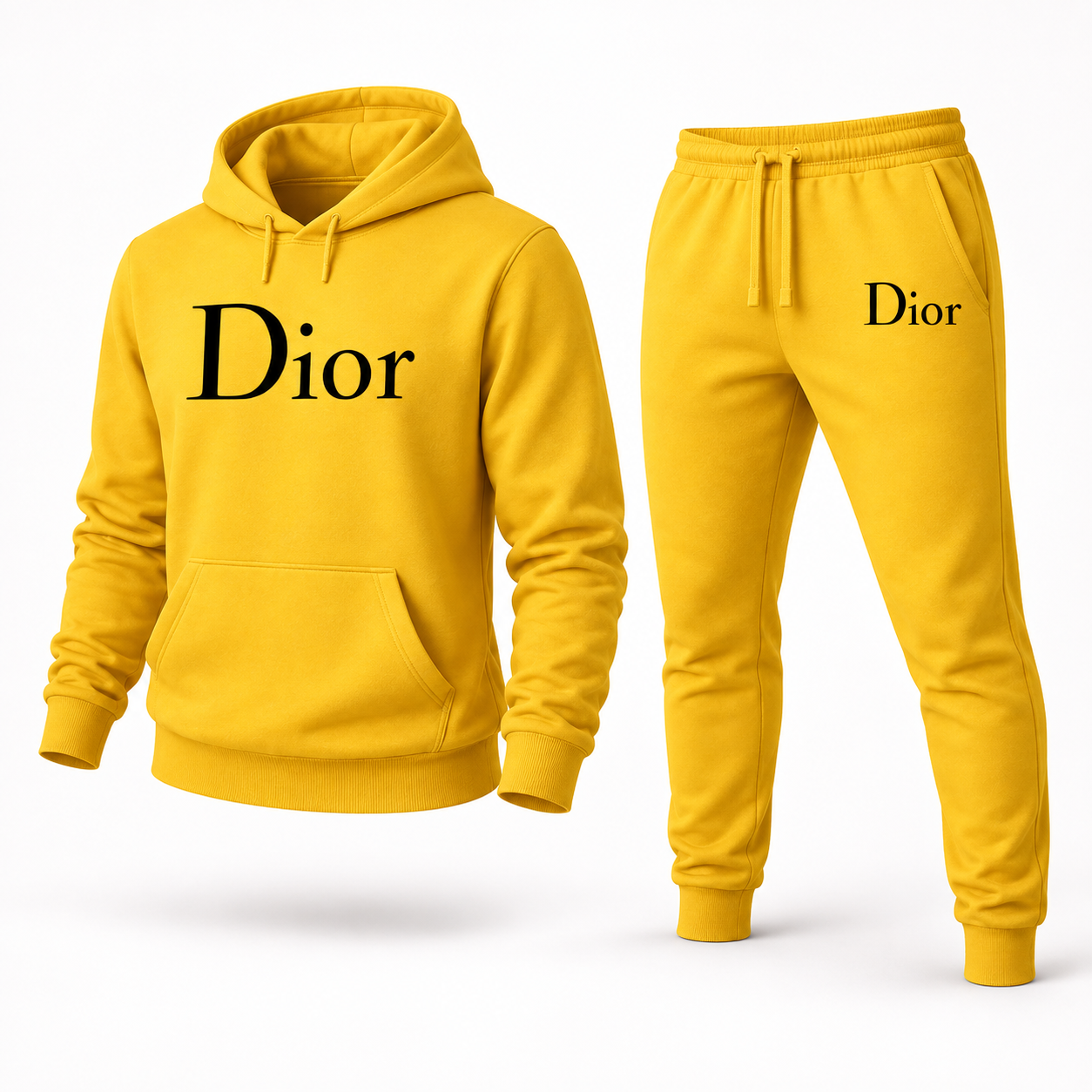 Men's Dior Hoodie Joggers Set - Yellow - Image 4