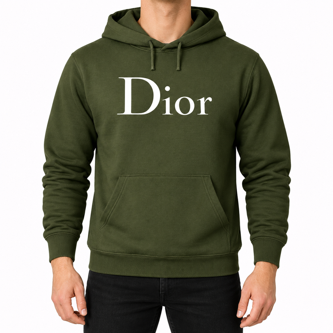 Men's Dior Pullover Hoodie | Color: Army Green | Image 1