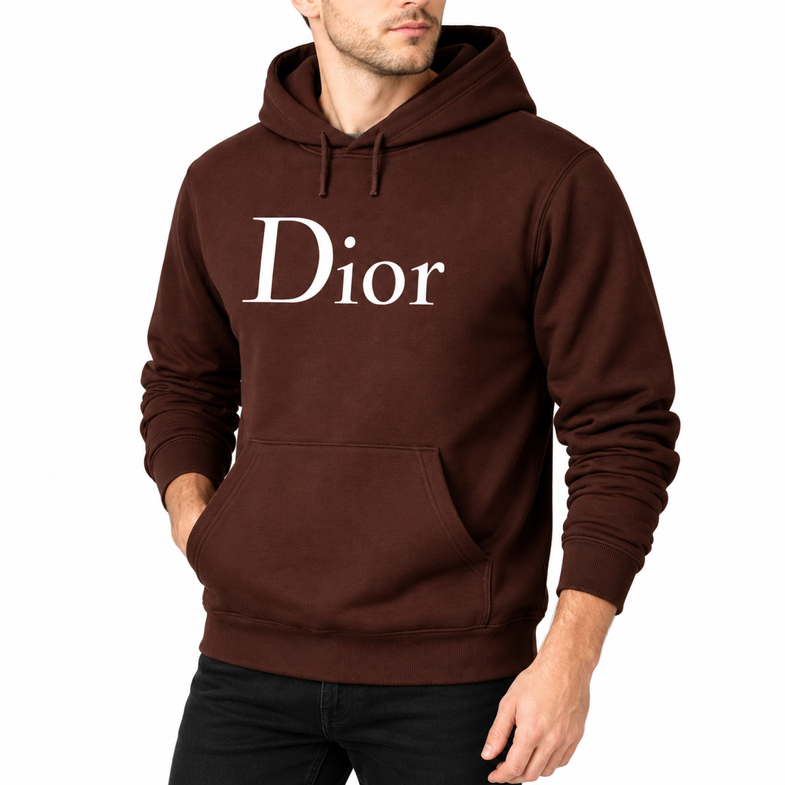 Men's Dior Pullover Hoodie | Color: Brown | Image 4