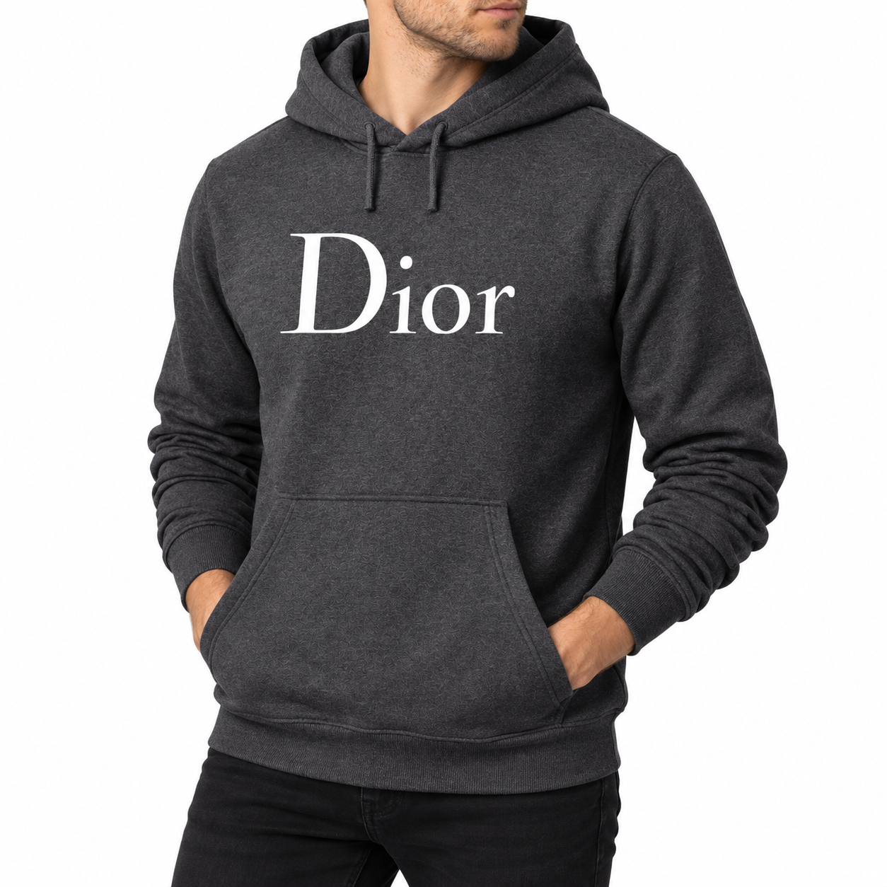 Men's Dior Pullover Hoodie | Color: Dark Heather | Image 2
