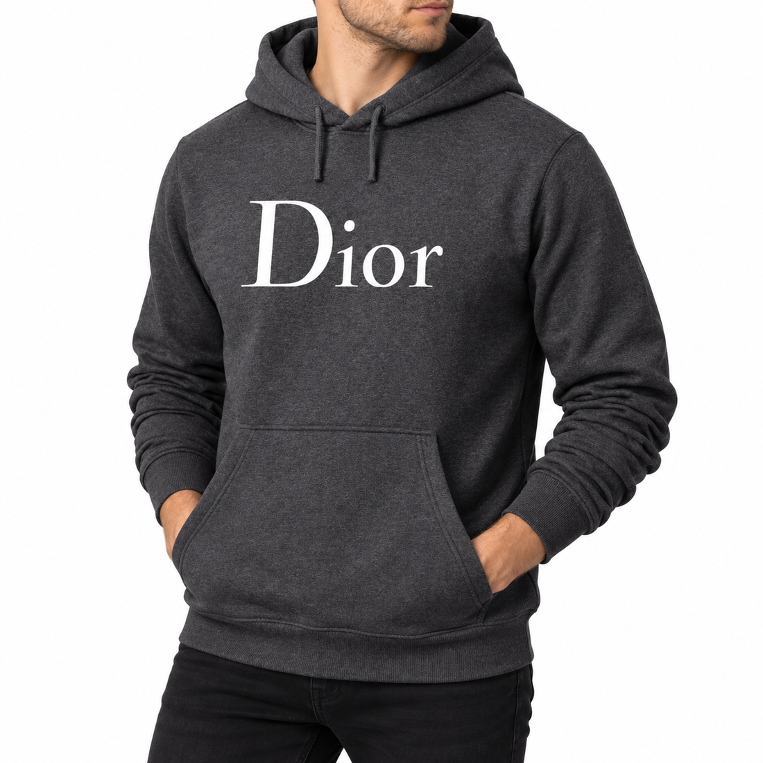 Men's Dior Pullover Hoodie | Color: Dark Heather | Image 2