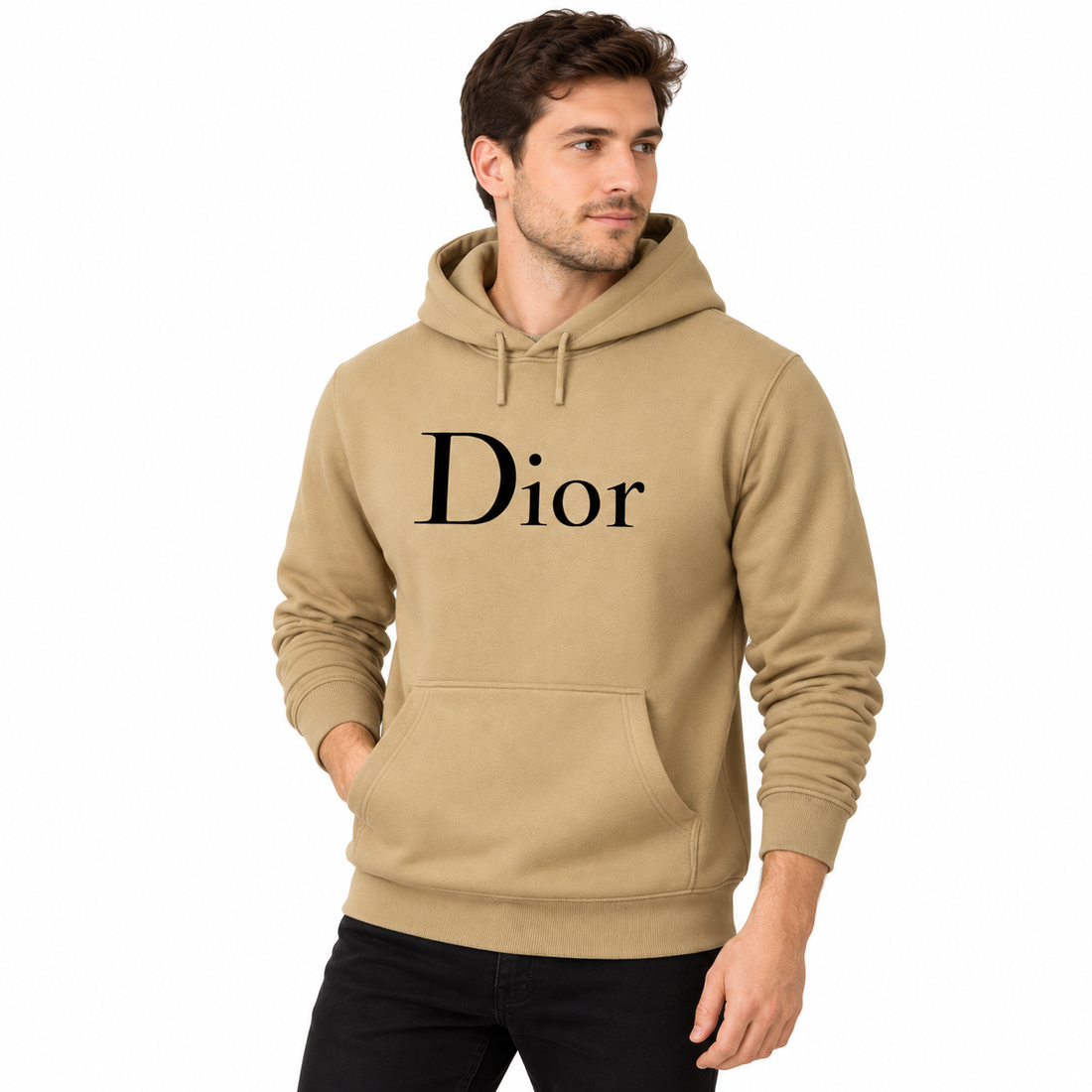 Men's Dior Pullover Hoodie | Color: Khaki | Image 4