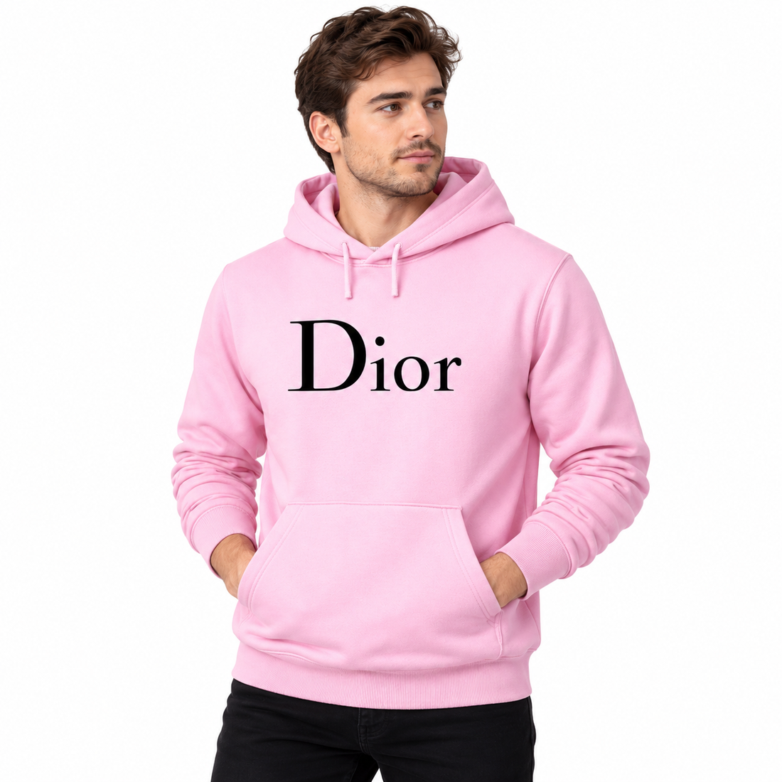 Men's Dior Pullover Hoodie | Color: Light Pink | Image 4