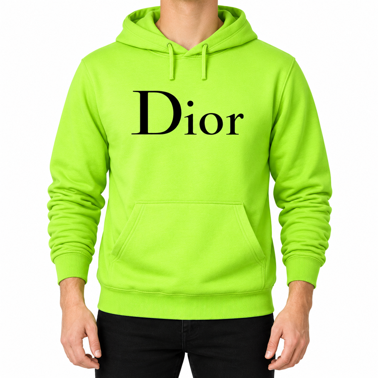 Men's Dior Pullover Hoodie | Color: Lime Green | Image 1