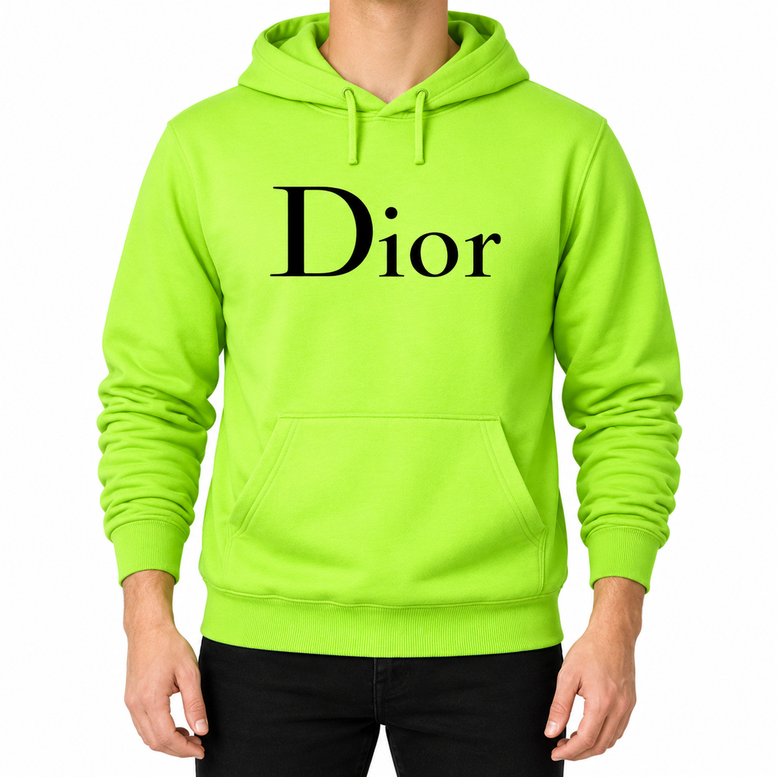 Men's Dior Pullover Hoodie | Color: Lime Green | Image 1
