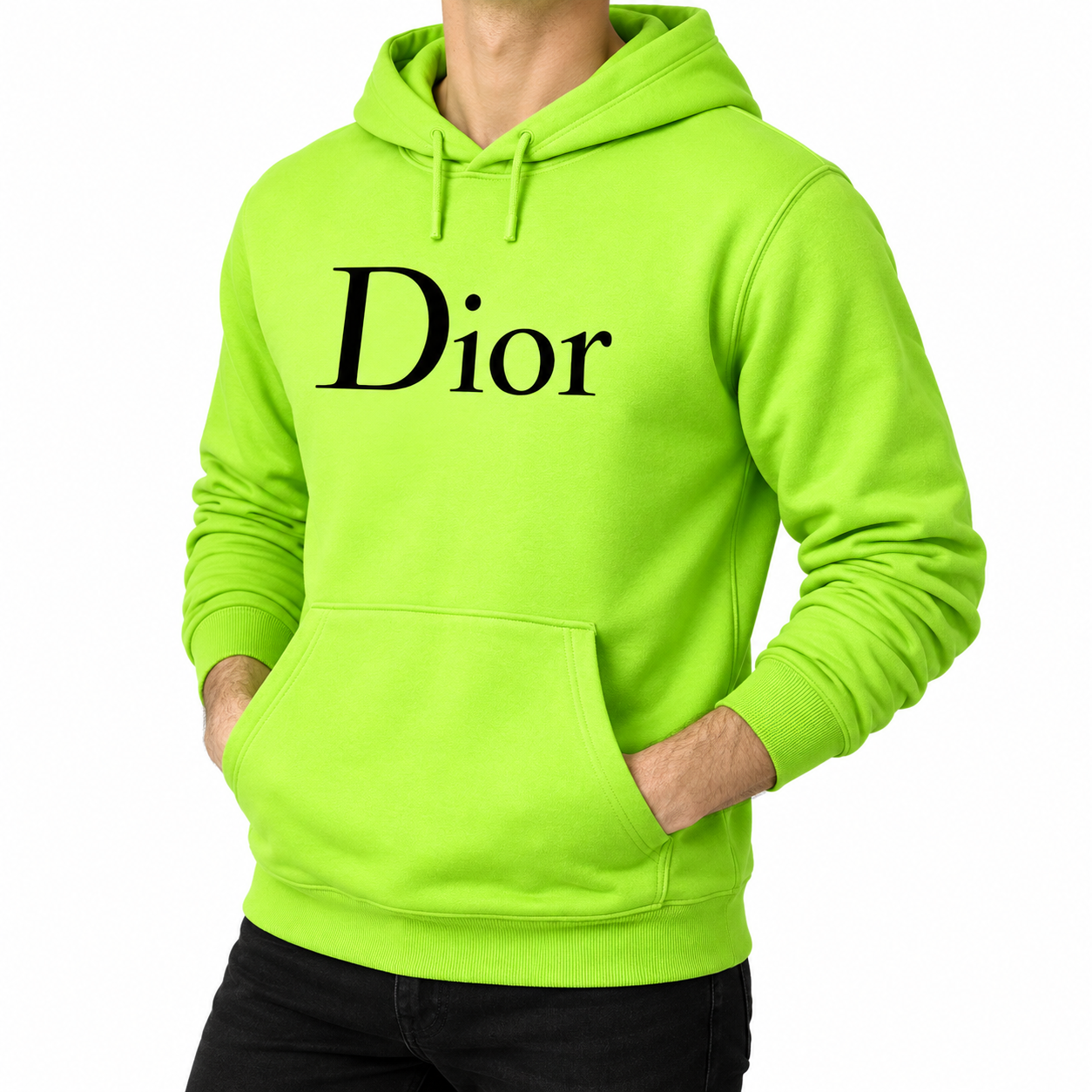 Men's Dior Pullover Hoodie | Color: Lime Green | Image 2