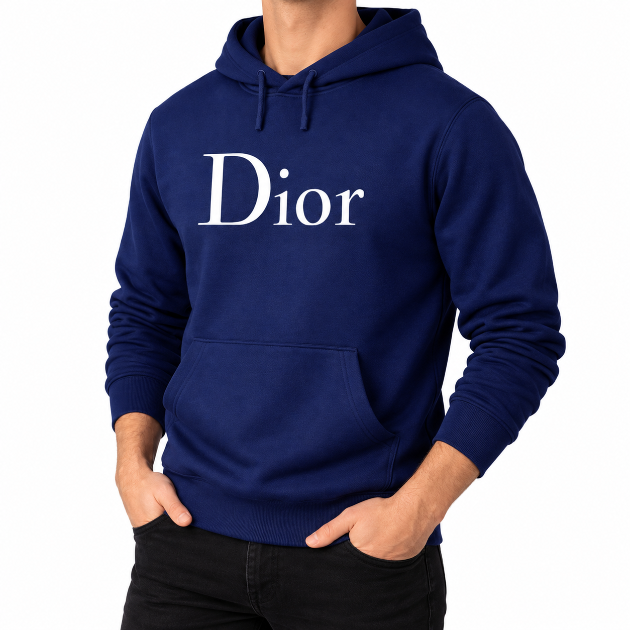Men's Dior Pullover Hoodie | Color: Navy | Image 2