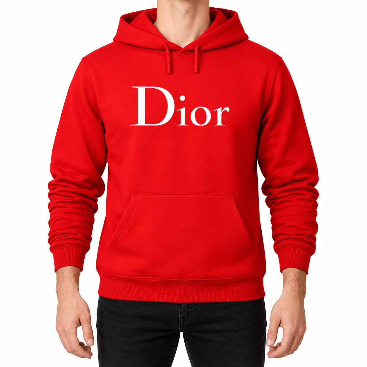 Men's Dior Pullover Hoodie | Color: Red | Image 1