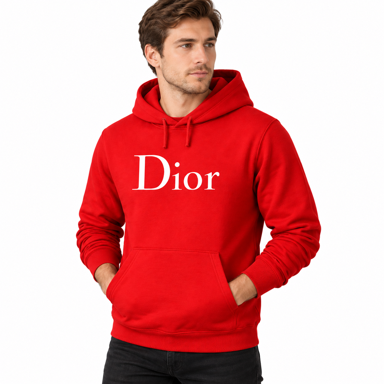 Men's Dior Pullover Hoodie | Color: Red | Image 4