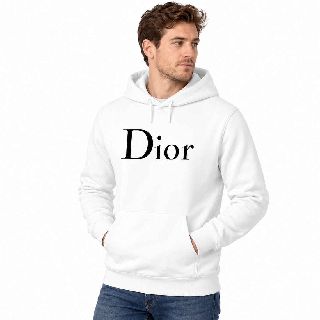 Men's Dior Pullover Hoodie | Color: White | Image 4