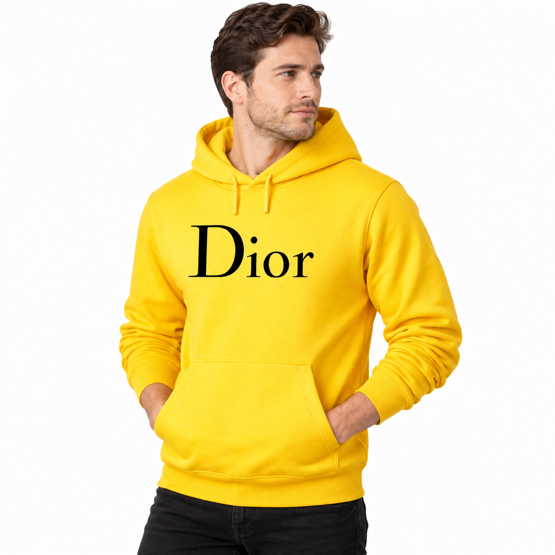 Men's Dior Pullover Hoodie | Color: Yellow | Image 4