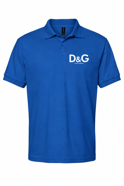 Men's Dolce and Gabbana Dry Blend Polo | Color: Blue | Image 1