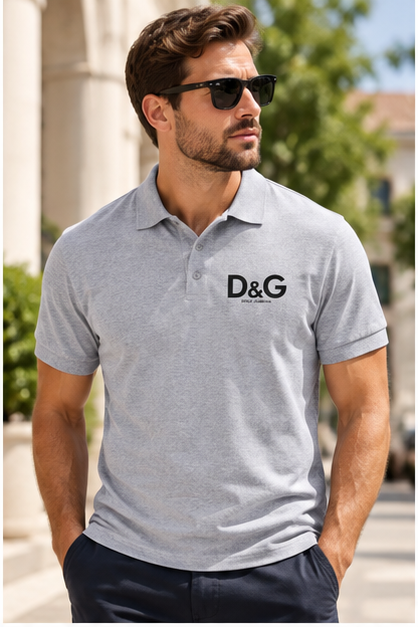 Men's Dolce and Gabbana Dry Blend Polo | Color: Grey | Image 2
