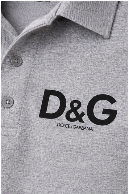 Men's Dolce and Gabbana Dry Blend Polo | Color: Grey | Image 5