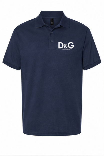 Men's Dolce and Gabbana Dry Blend Polo | Color: Navy | Image 1