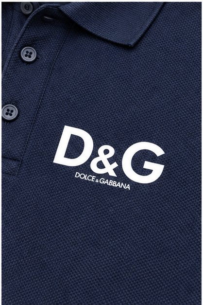 Men's Dolce and Gabbana Dry Blend Polo | Color: Navy | Image 5