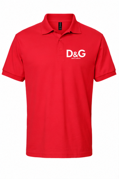 Men's Dolce and Gabbana Dry Blend Polo | Color: Red | Image 1