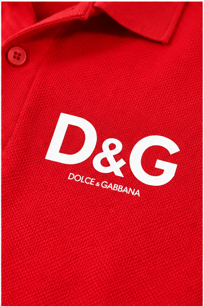 Men's Dolce and Gabbana Dry Blend Polo | Color: Red | Image 5