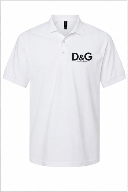 Men's Dolce and Gabbana Dry Blend Polo | Color: White | Image 1