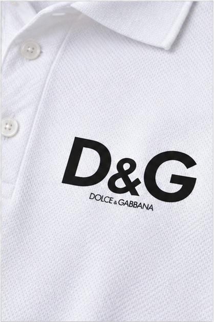 Men's Dolce and Gabbana Dry Blend Polo | Color: White | Image 5