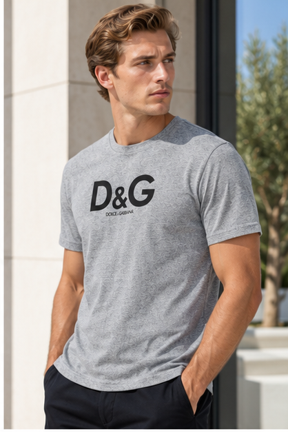Men's Dolce and Gabbana Performance T-Shirt | Color: Grey | Image 3