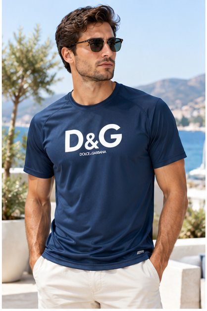 Men's Dolce and Gabbana Performance T-Shirt | Color: Navy | Image 2