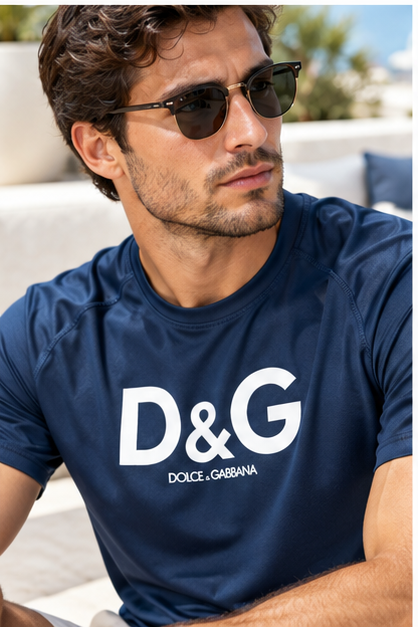 Men's Dolce and Gabbana Performance T-Shirt | Color: Navy | Image 4