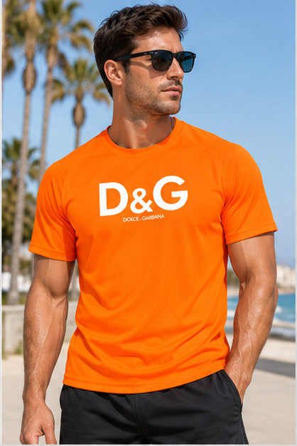 Men's Dolce and Gabbana Performance T-Shirt | Color: Orange | Image 2