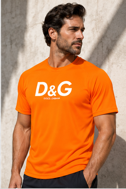 Men's Dolce and Gabbana Performance T-Shirt | Color: Orange | Image 3