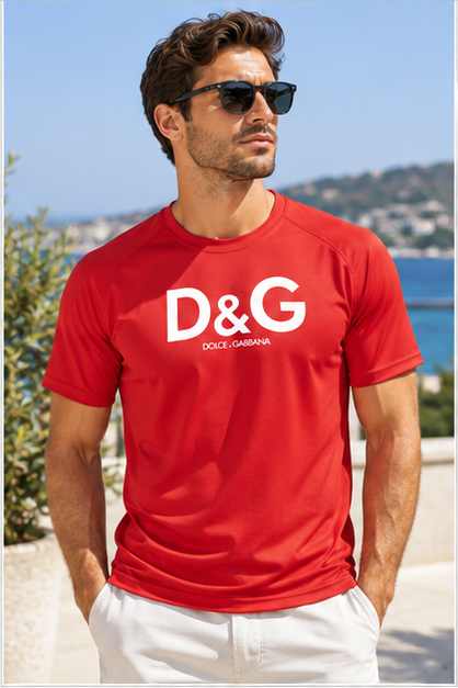 Men's Dolce and Gabbana Performance T-Shirt | Color: Red | Image 2