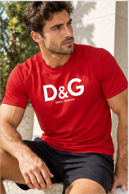 Men's Dolce and Gabbana Performance T-Shirt | Color: Red | Image 4
