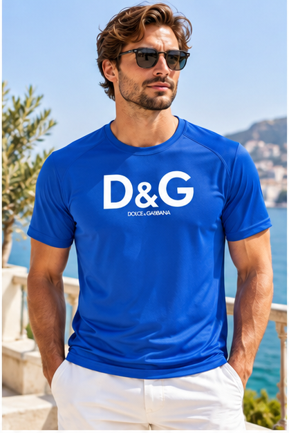Men's Dolce and Gabbana Performance T-Shirt | Color: Royal Blue | Image 2