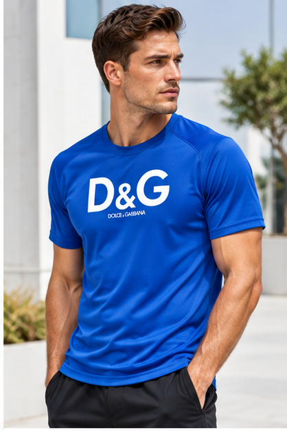 Men's Dolce and Gabbana Performance T-Shirt | Color: Royal Blue | Image 3