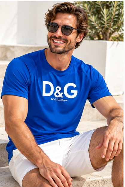 Men's Dolce and Gabbana Performance T-Shirt | Color: Royal Blue | Image 4