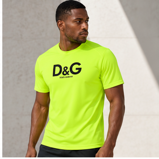 Men's Dolce and Gabbana Performance T-Shirt | Color: Safety Green | Image 3