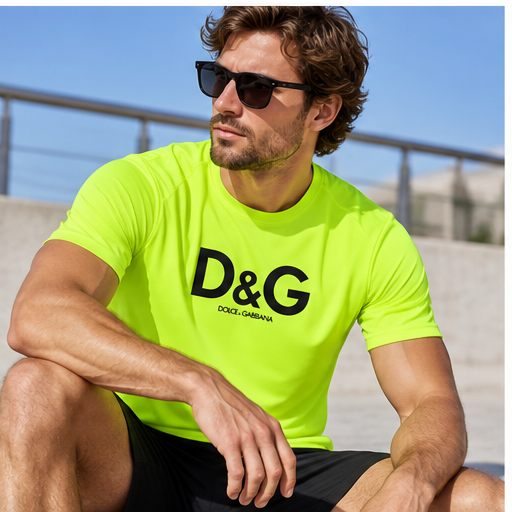 Men's Dolce and Gabbana Performance T-Shirt | Color: Safety Green | Image 4