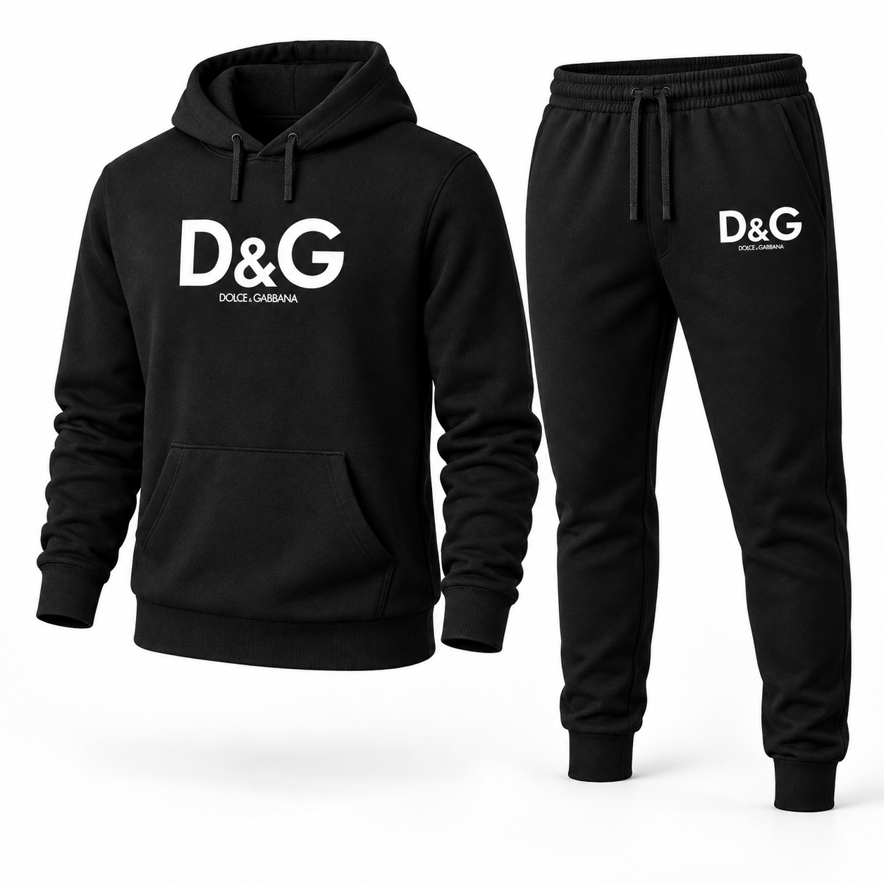 Men's Dolce and Gabbana Hoodie Joggers Set | Color: black | Image 1