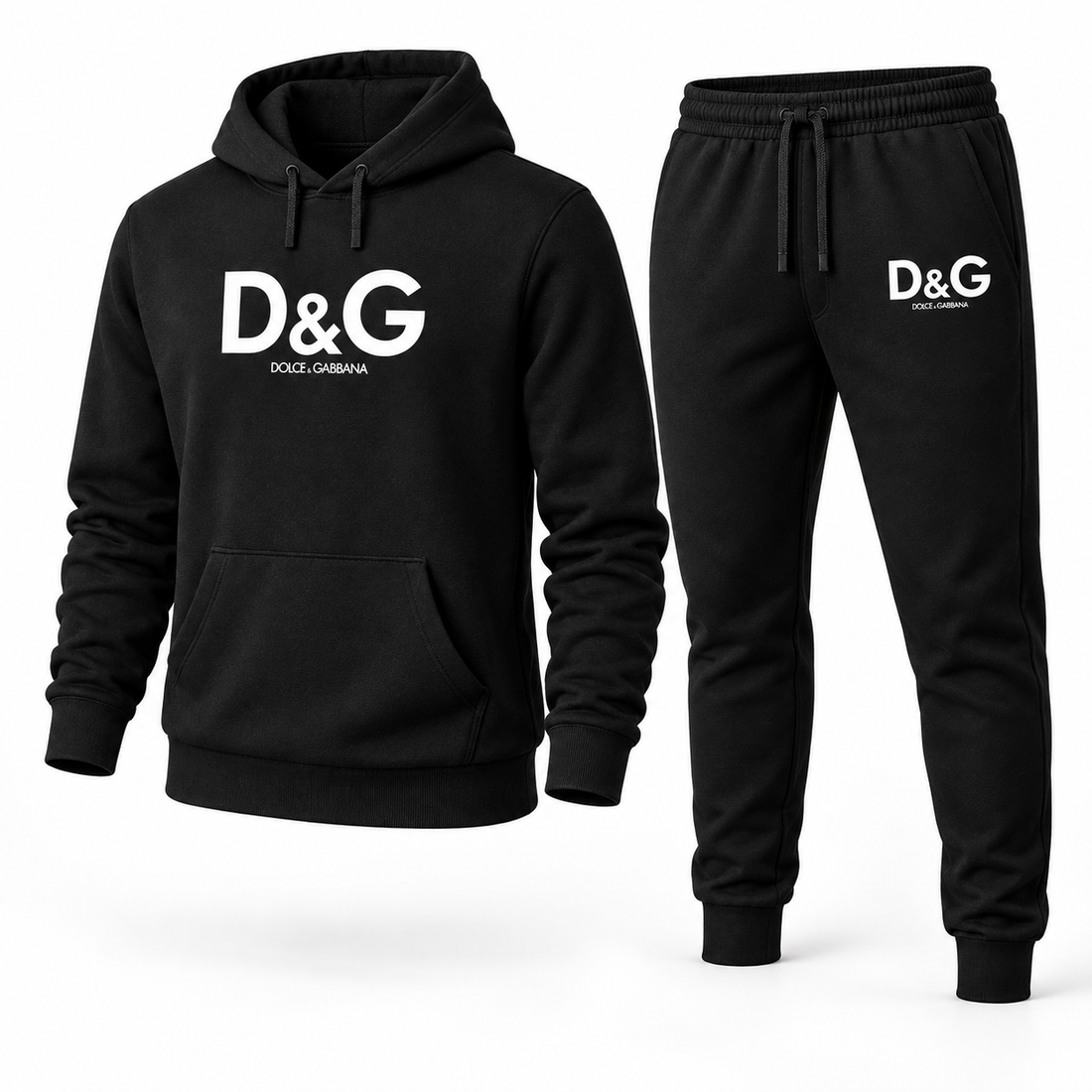 Men's Dolce and Gabbana Hoodie Joggers Set | Color: black | Image 1